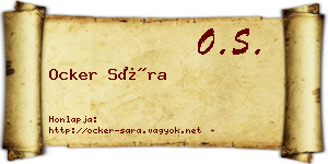 Ocker Sára névjegykártya