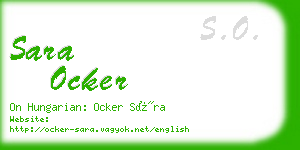sara ocker business card